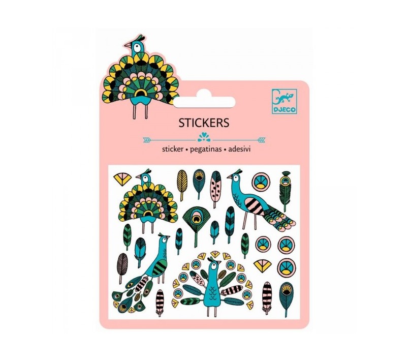 STICKERS METALLIZZATI PIUME E PAVONI