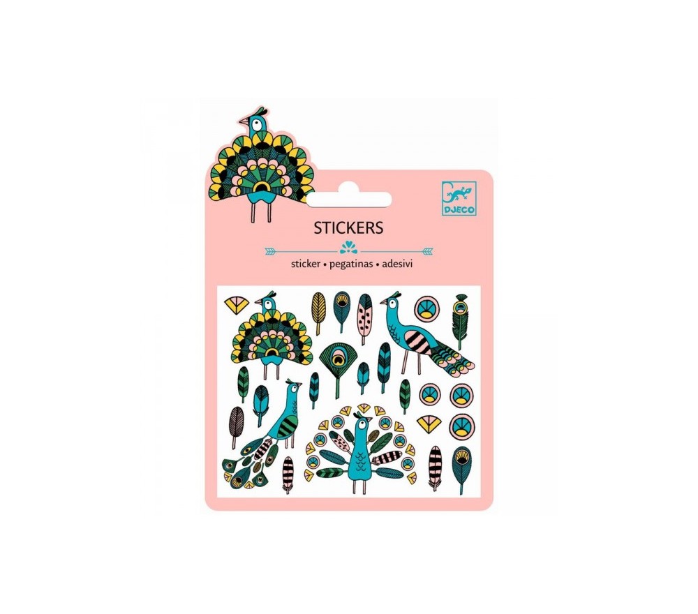 STICKERS METALLIZZATI PIUME E PAVONI