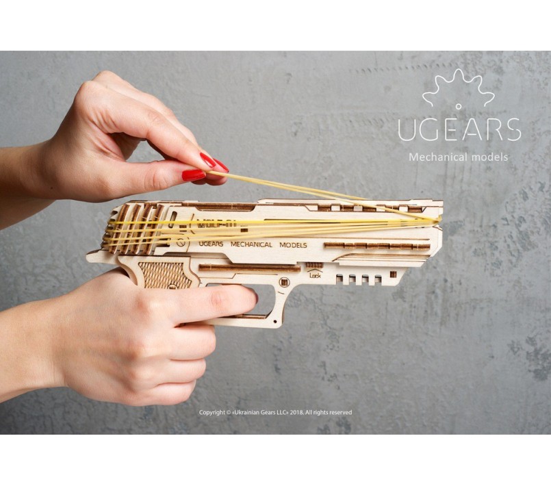 UGEARS - LA PISTOLA SPARA ELASTICI WOLF 01