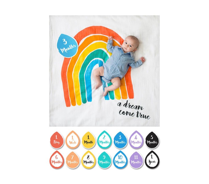 LULUJO - KIT PRIMO ANNO - COPERTINA MUSSOLA DI COTONE E ACCESSORI FOTO - A DREAM COME TRUE