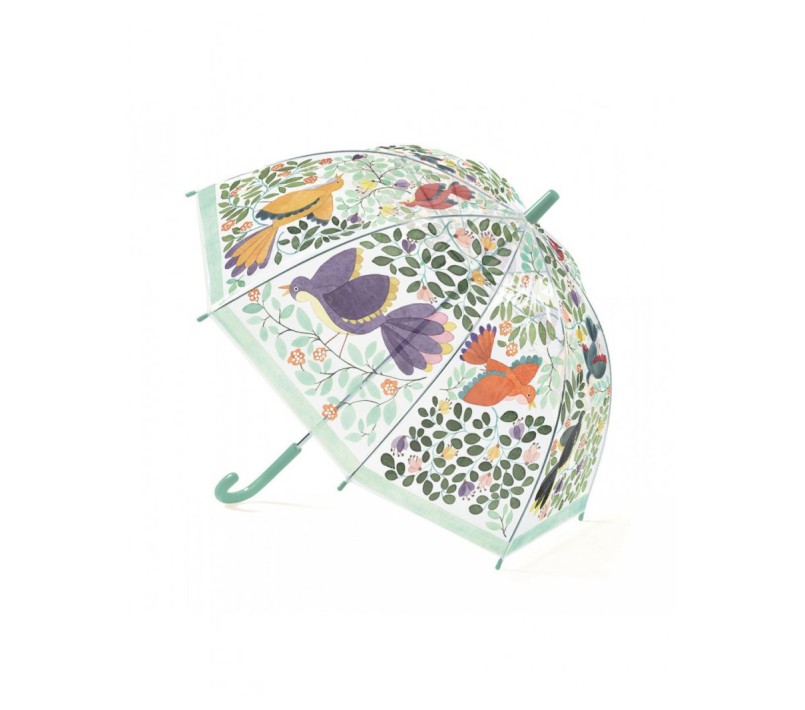 OMBRELLO TRASPARENTE - UCCELLI E FIORI