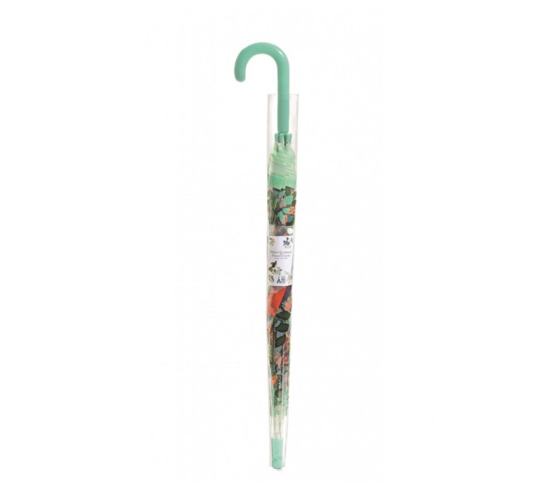 OMBRELLO TRASPARENTE - UCCELLI E FIORI