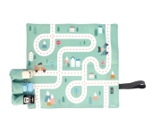 SET TOVAGLIETTA PISTA AUTO E 3 VEICOLI ASSORTITI - MONNEKA