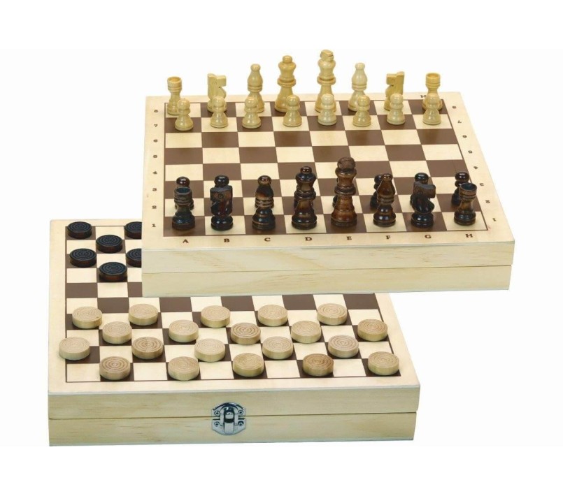 SCACCHI E DAMA IN LEGNO JEUJURA