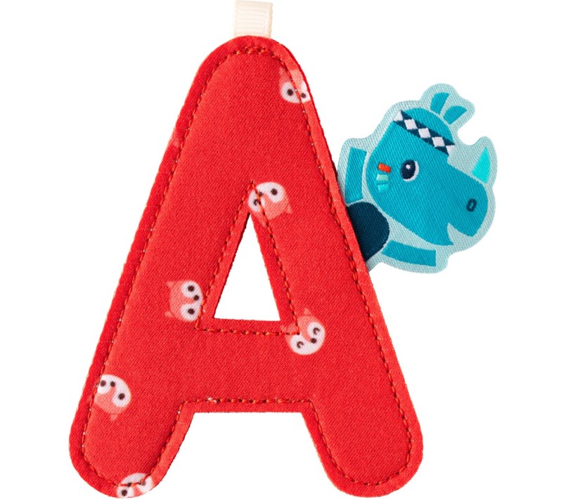 LETTERA "A" IN STOFFA DA APPENDERE - RINOCERONTE MARIUS