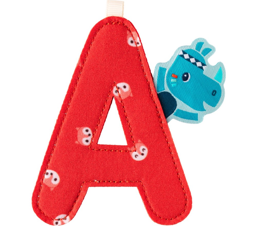 LETTERA "A" IN STOFFA DA APPENDERE - RINOCERONTE MARIUS