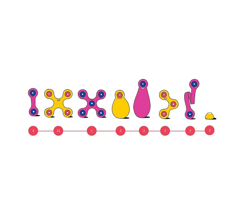 COSTRUZIONI MAGNETICHE CLIXO - PACK 30 PEZZI - ROSA GIALLO