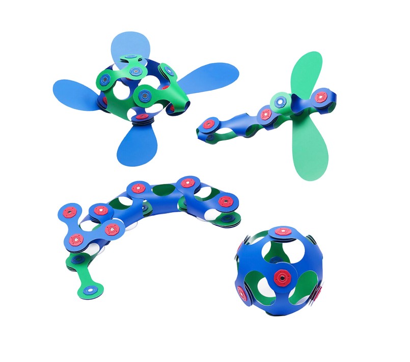 COSTRUZIONI MAGNETICHE CLIXO - PACK 18 PEZZI BLU-VERDE