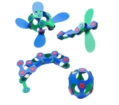 COSTRUZIONI MAGNETICHE CLIXO - PACK 18 PEZZI BLU-VERDE