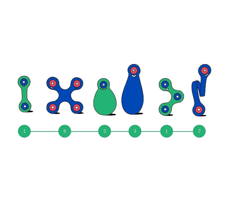 COSTRUZIONI MAGNETICHE CLIXO - PACK 18 PEZZI BLU-VERDE