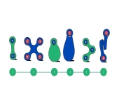 COSTRUZIONI MAGNETICHE CLIXO - PACK 18 PEZZI BLU-VERDE