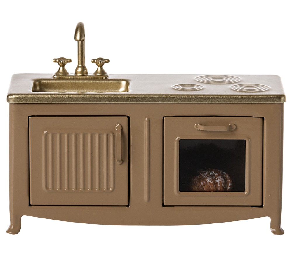MICRO - CUCINA PER TOPINI IN METALLO MARRONE CHIARO