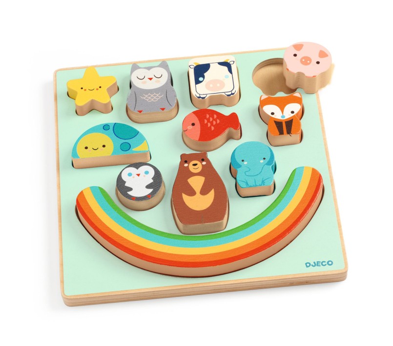 PUZZLE IN LEGNO E GIOCO DI EQUILIBRIO - PUZZ E BOUM