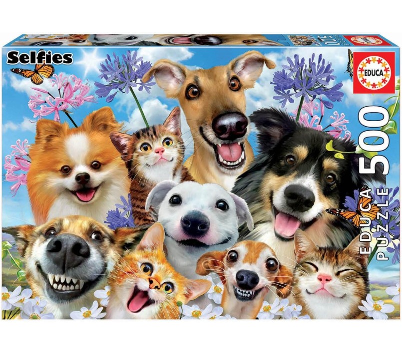 PUZZLE EDUCA - SELFIE CANI FUN IN THE SUN 500 PZ