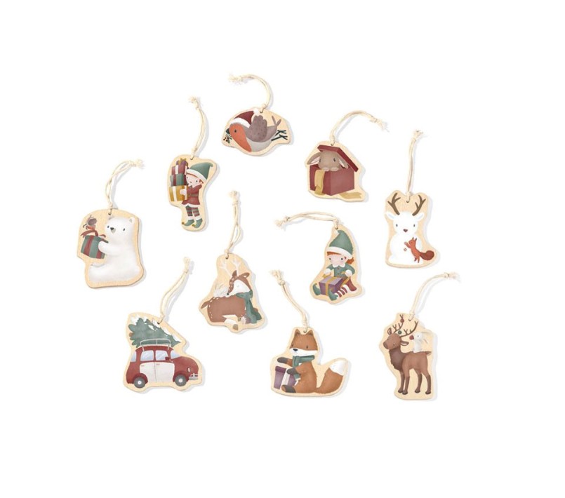 DECORAZIONI NATALE IN LEGNO DA APPENDERE LITTLE DUTCH