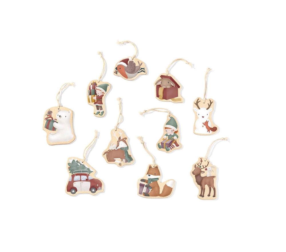 DECORAZIONI NATALE IN LEGNO DA APPENDERE LITTLE DUTCH