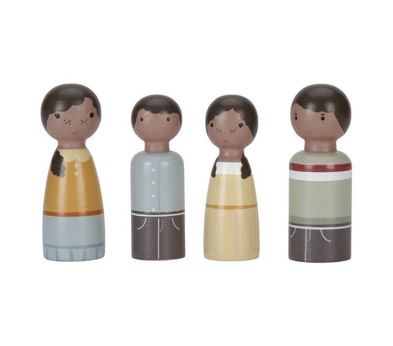 SET FAMIGLIA BAMBOLE LEGNO EVI