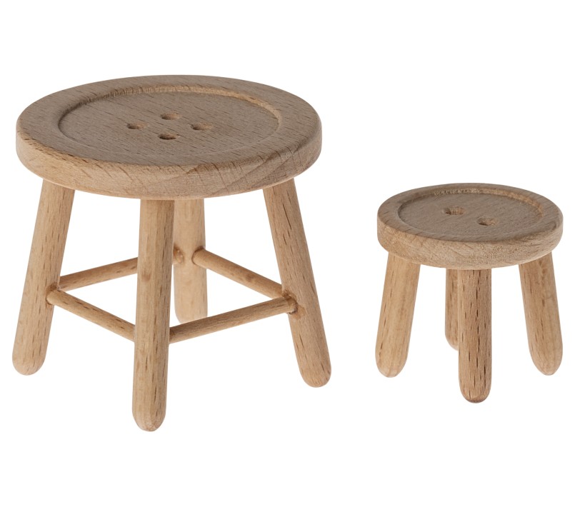 MICRO - SET TAVOLO E SGABELLO IN LEGNO