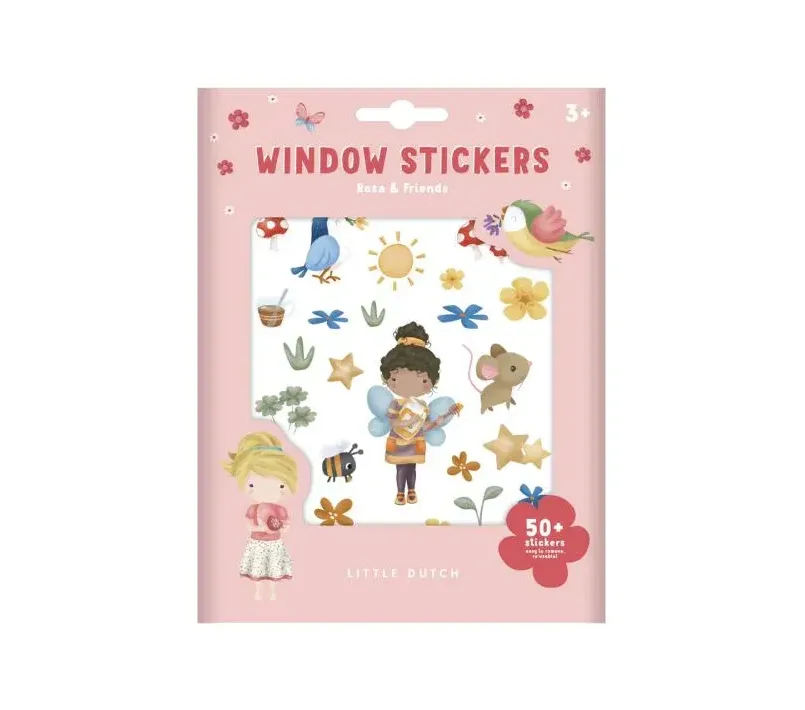 STICKERS ATTACCA STACCA PER VETRO - ROSA AND FRIENDS