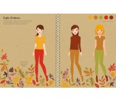 LIBRO CON ADESIVI - VESTO LE BAMBOLINE - STILISTA PER GIOCO MODA AUTUNNO INVERNO