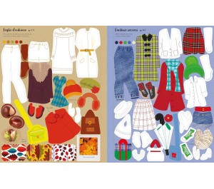 LIBRO CON ADESIVI - VESTO LE BAMBOLINE - STILISTA PER GIOCO MODA AUTUNNO INVERNO