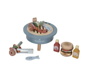 BARBECUE CON ACCESSORI IN LEGNO