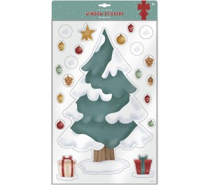 STICKERS ATTACCA STACCA PER VETRO - ALBERO DI NATALE 2024
