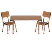 MICRO - SET TAVOLO E SEDIE TOPINI IN LEGNO - ROSA SCURO