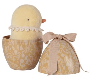 UOVO DI PASQUA IN METALLO CON PULCINO
