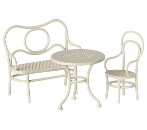 MICRO - SET TAVOLINO DA CAFFE' BIANCO TOPINI PICCOLI