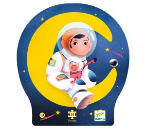 PUZZLE SILHOUETTE - ASTRONAUTA SULLA LUNA