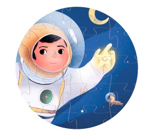 PUZZLE SILHOUETTE - ASTRONAUTA SULLA LUNA