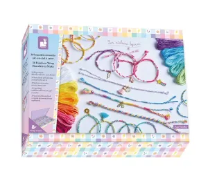 SET BRACCIALETTI CON FILI DI COTONE - ARCOBALENO