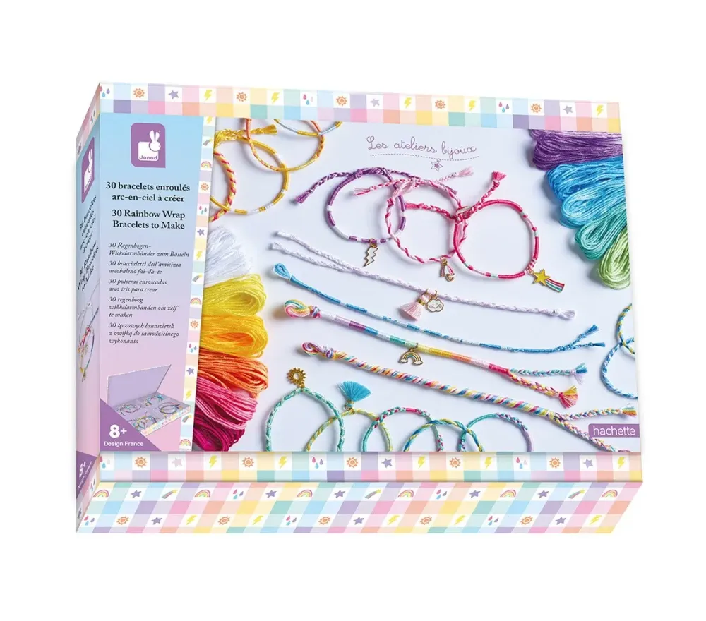 SET BRACCIALETTI CON FILI DI COTONE - ARCOBALENO