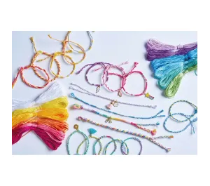 SET BRACCIALETTI CON FILI DI COTONE - ARCOBALENO