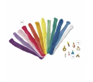 SET BRACCIALETTI CON FILI DI COTONE - ARCOBALENO