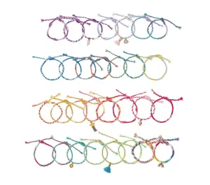 SET BRACCIALETTI CON FILI DI COTONE - ARCOBALENO