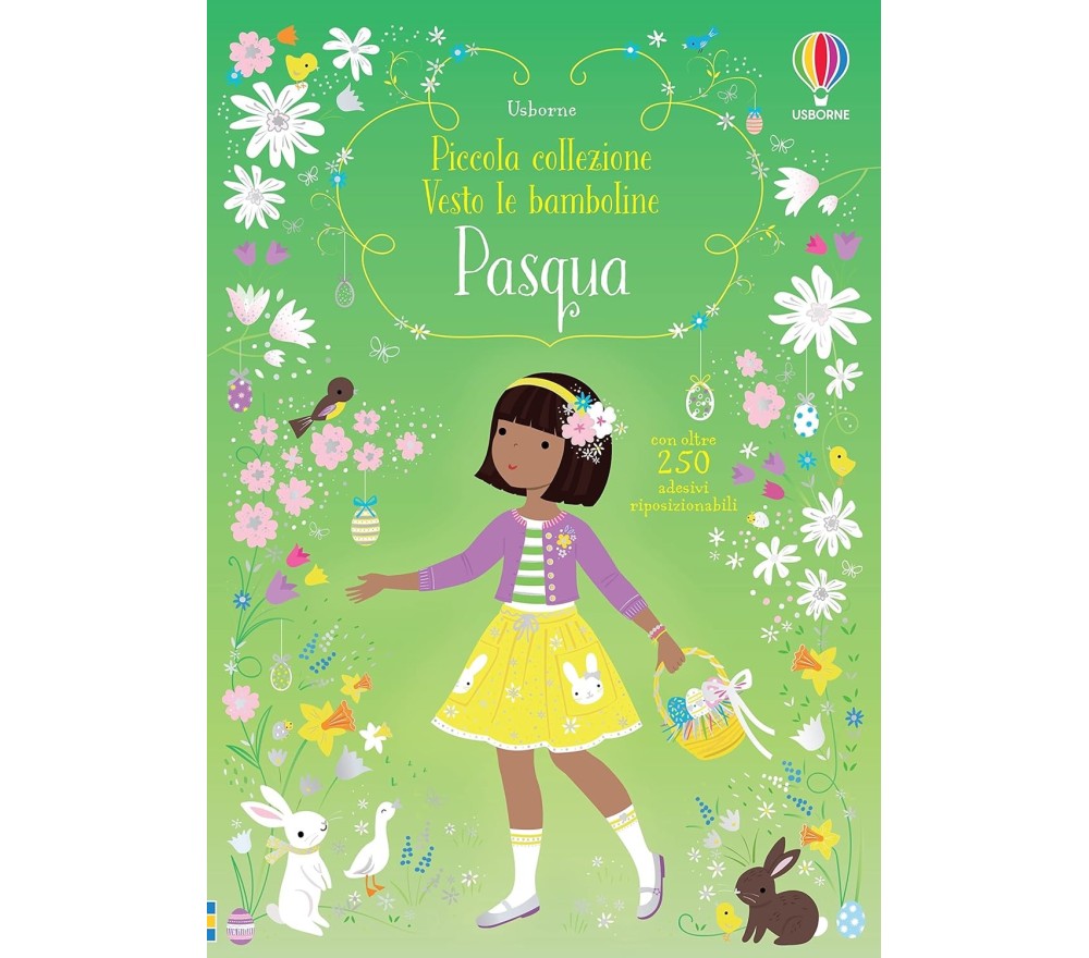 LIBRO CON ADESIVI - PICCOLA COLLEZIONE VESTO LE BAMBOLINE - PASQUA
