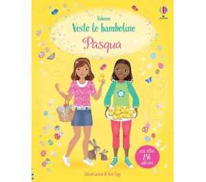 LIBRO CON ADESIVI - VESTO LE BAMBOLINE - PASQUA