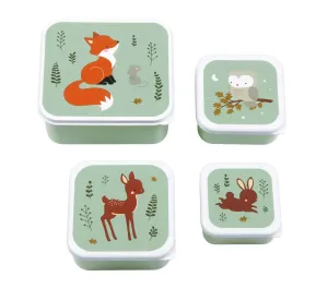SET 4 SCATOLE PORTAPRANZO E PORTAMERENDA - AMICI DELLA FORESTA