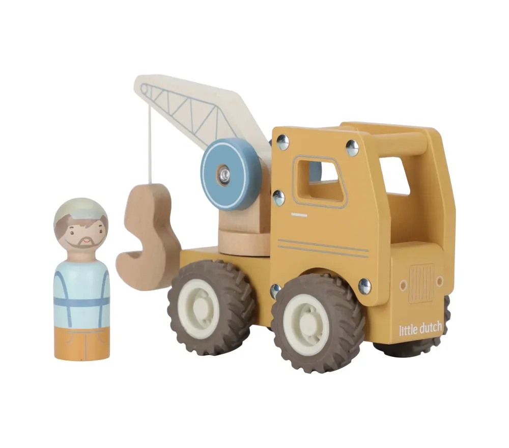 CAMION CON GRU IN LEGNO