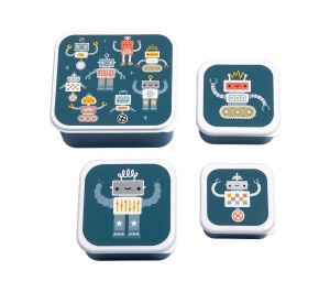 SET 4 SCATOLE PORTAPRANZO E PORTAMERENDA - ROBOT